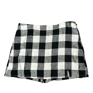 a new day Black and White Plaid linen blend  Women Shorts 14
